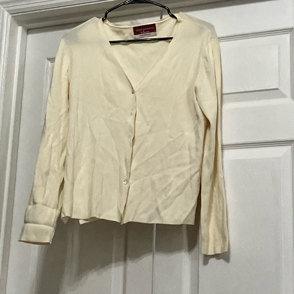Cream V-Neck Button-Front Trench Coat by (no brand)